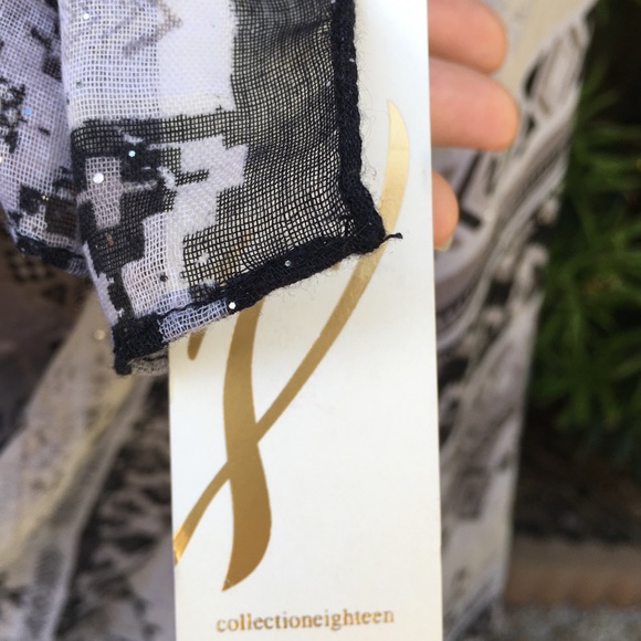 NEW TRIBAL GEO SCARF GREY - Picture 6 of 8